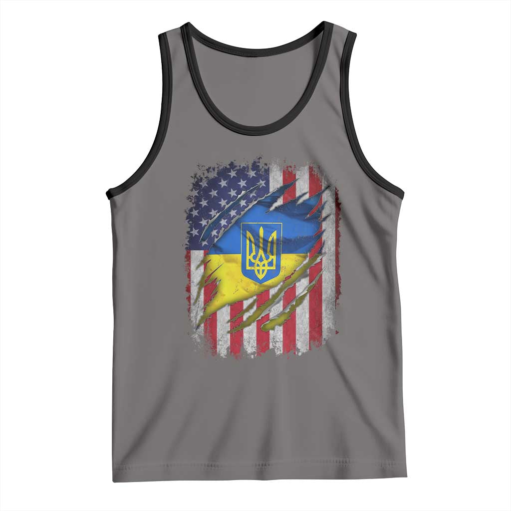 Ukrainian Americans Pride Tank Top Vintage Ukraine USA Flag
