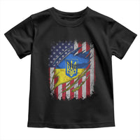 Ukrainian Americans Pride Toddler T Shirt Vintage Ukraine USA Flag