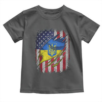 Ukrainian Americans Pride Toddler T Shirt Vintage Ukraine USA Flag