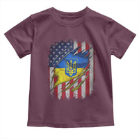 Ukrainian Americans Pride Toddler T Shirt Vintage Ukraine USA Flag