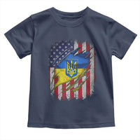 Ukrainian Americans Pride Toddler T Shirt Vintage Ukraine USA Flag