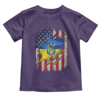 Ukrainian Americans Pride Toddler T Shirt Vintage Ukraine USA Flag