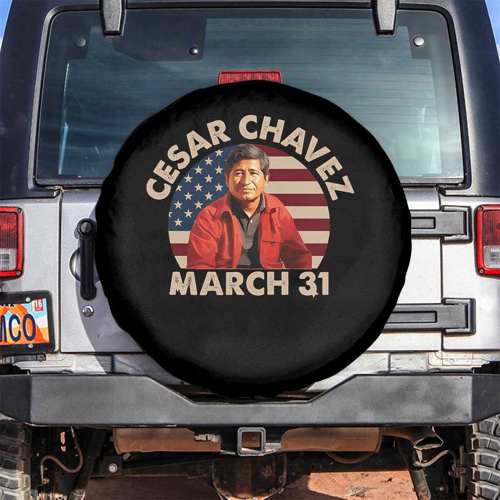 Cesar Chavez Day Spare Tire Cover March Holiday Hispanic Heritage American Flag