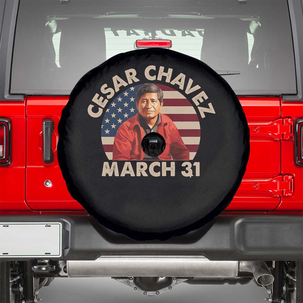 Cesar Chavez Day Spare Tire Cover March Holiday Hispanic Heritage American Flag