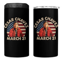 Cesar Chavez Day 4 in 1 Can Cooler Tumbler March Holiday Hispanic Heritage American Flag