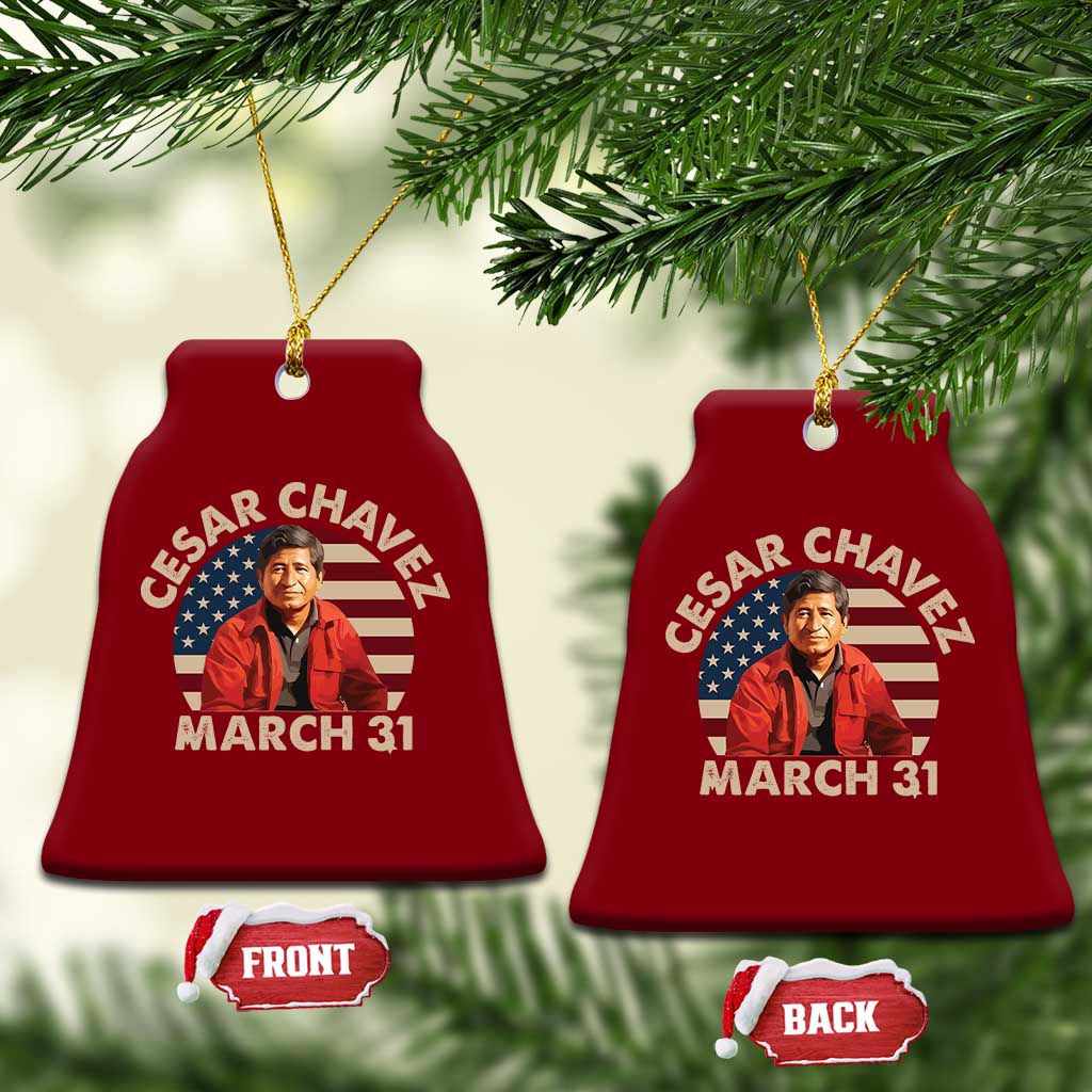 Cesar Chavez Day Ceramic Ornament March Holiday Hispanic Heritage American Flag