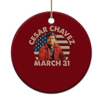 Cesar Chavez Day Ceramic Ornament March Holiday Hispanic Heritage American Flag