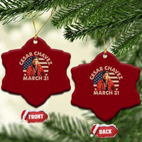 Cesar Chavez Day Ceramic Ornament March Holiday Hispanic Heritage American Flag