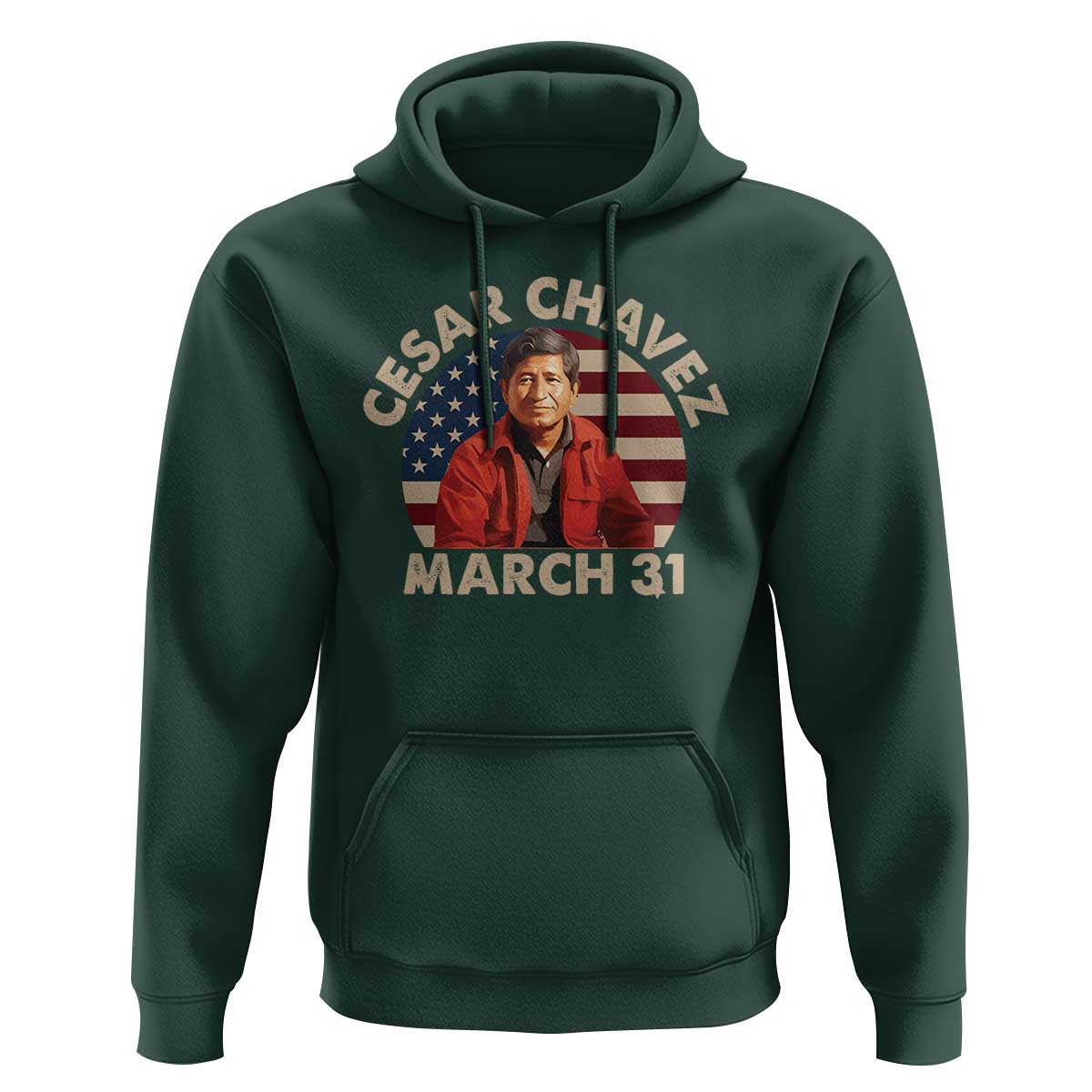 Cesar Chavez Day Hoodie March Holiday Hispanic Heritage American Flag