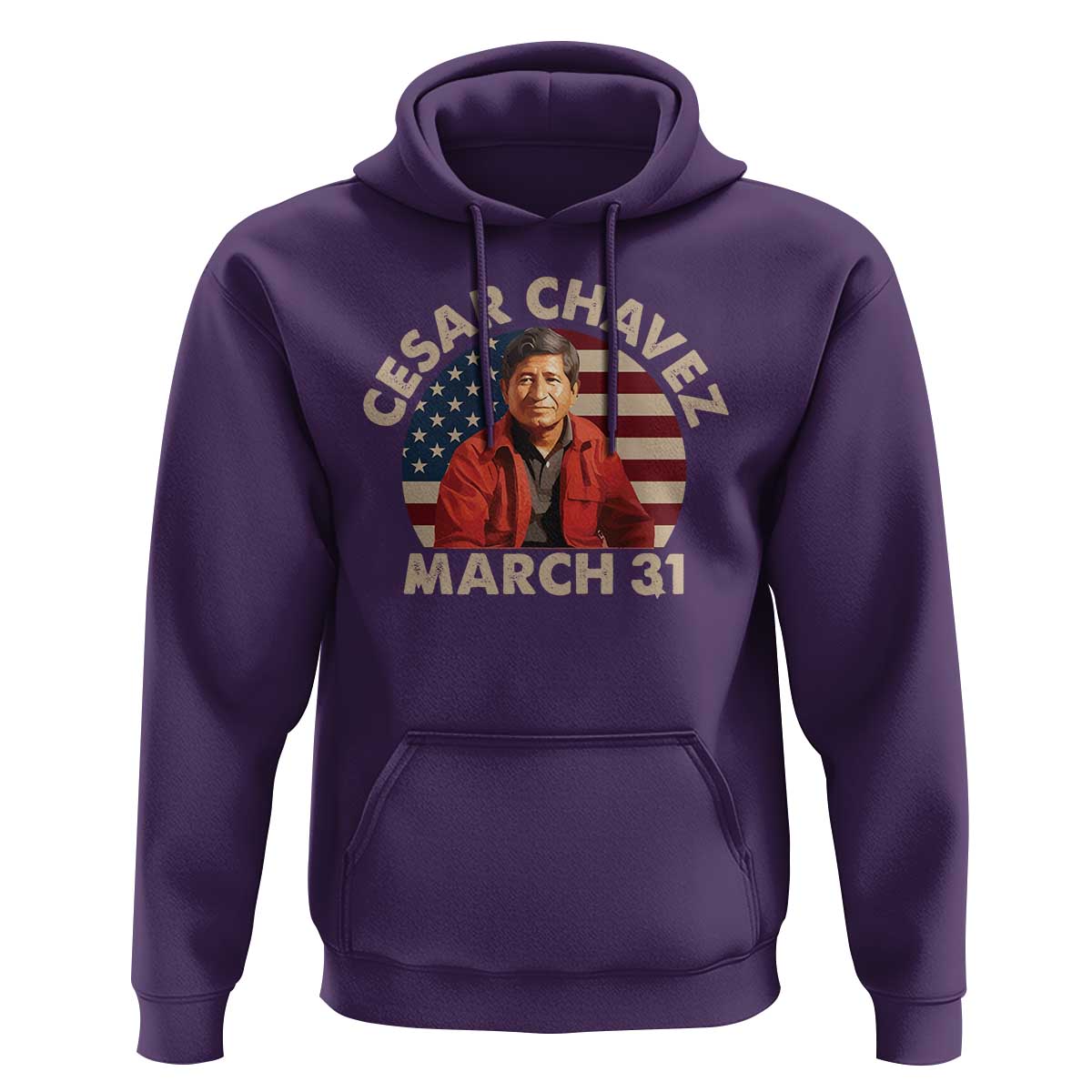 Cesar Chavez Day Hoodie March Holiday Hispanic Heritage American Flag