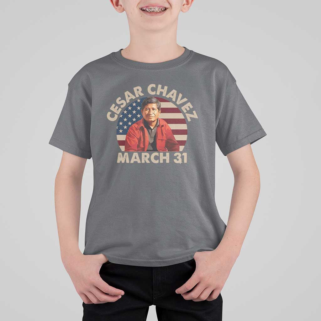 Cesar Chavez Day T Shirt For Kid March Holiday Hispanic Heritage American Flag