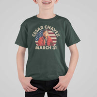Cesar Chavez Day T Shirt For Kid March Holiday Hispanic Heritage American Flag