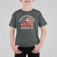 Cesar Chavez Day T Shirt For Kid March Holiday Hispanic Heritage American Flag