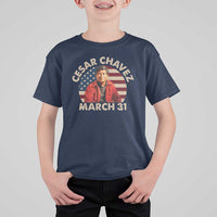 Cesar Chavez Day T Shirt For Kid March Holiday Hispanic Heritage American Flag