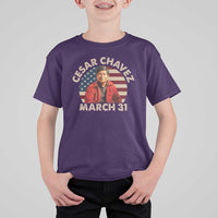 Cesar Chavez Day T Shirt For Kid March Holiday Hispanic Heritage American Flag