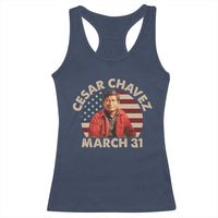 Cesar Chavez Day Racerback Tank Top March Holiday Hispanic Heritage American Flag