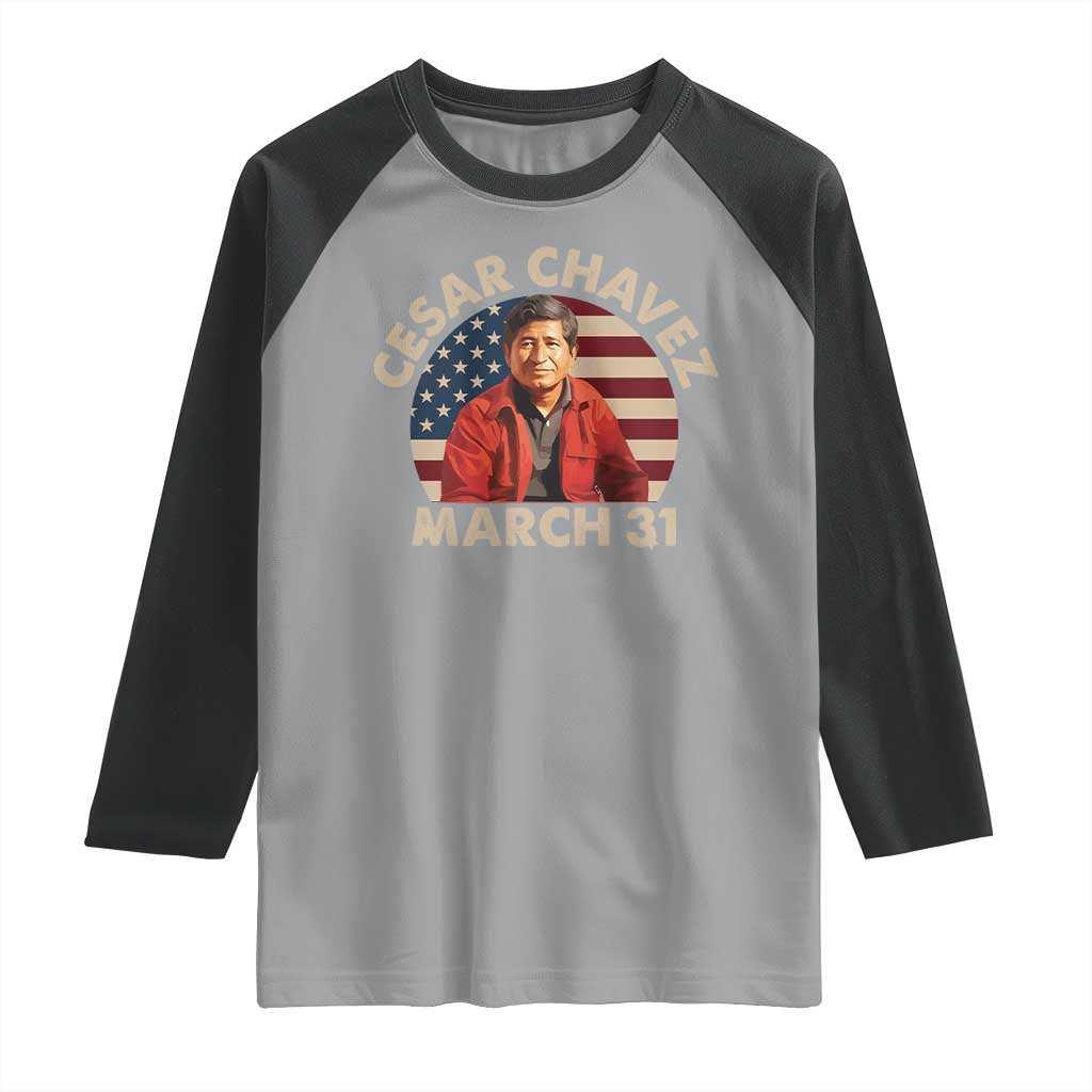 Cesar Chavez Day Raglan Shirt March Holiday Hispanic Heritage American Flag