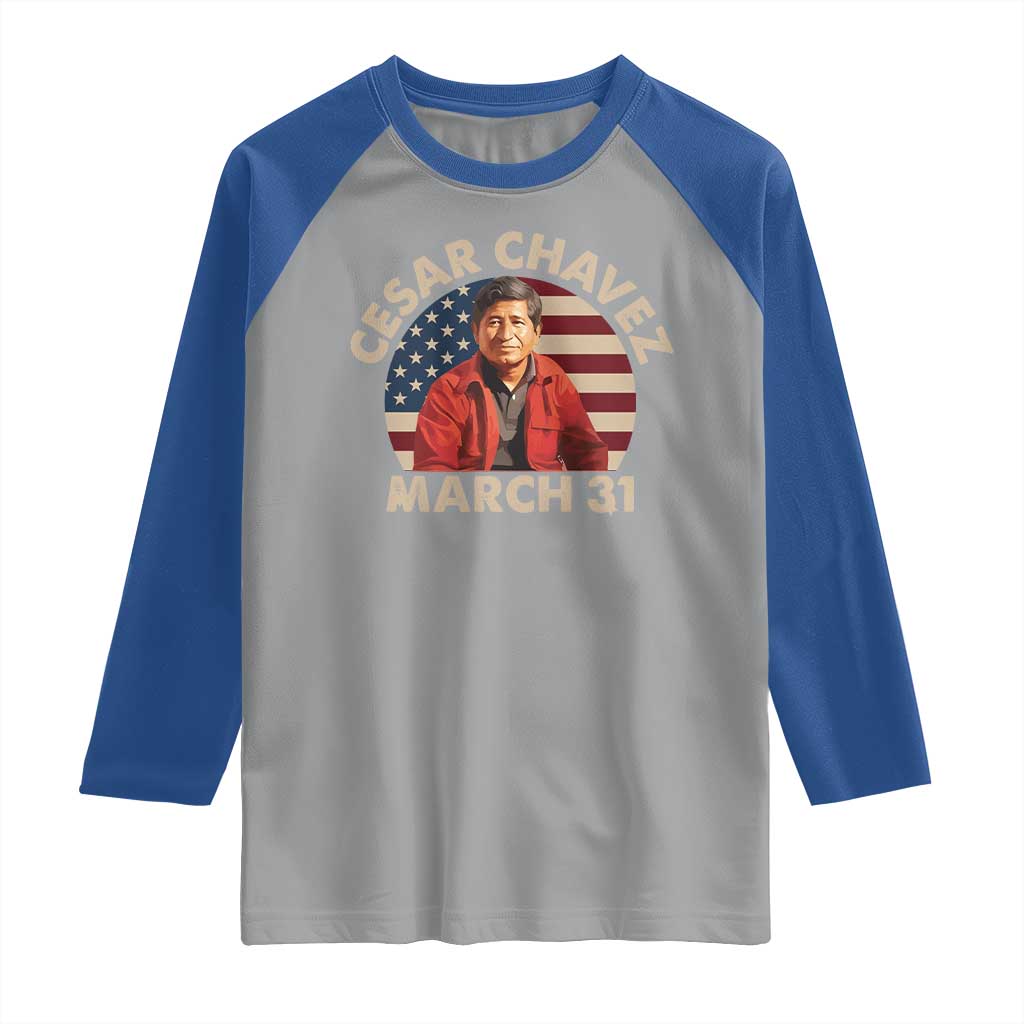 Cesar Chavez Day Raglan Shirt March Holiday Hispanic Heritage American Flag