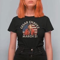 Cesar Chavez Day T Shirt For Women March Holiday Hispanic Heritage American Flag
