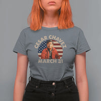 Cesar Chavez Day T Shirt For Women March Holiday Hispanic Heritage American Flag