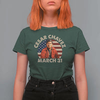 Cesar Chavez Day T Shirt For Women March Holiday Hispanic Heritage American Flag