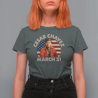 Cesar Chavez Day T Shirt For Women March Holiday Hispanic Heritage American Flag