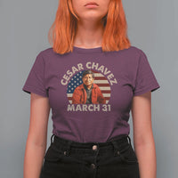 Cesar Chavez Day T Shirt For Women March Holiday Hispanic Heritage American Flag