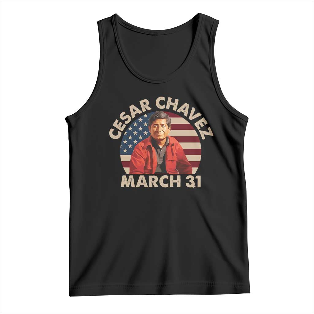 Cesar Chavez Day Tank Top March Holiday Hispanic Heritage American Flag