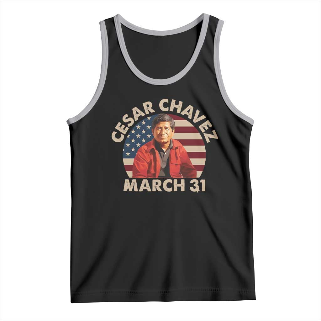 Cesar Chavez Day Tank Top March Holiday Hispanic Heritage American Flag