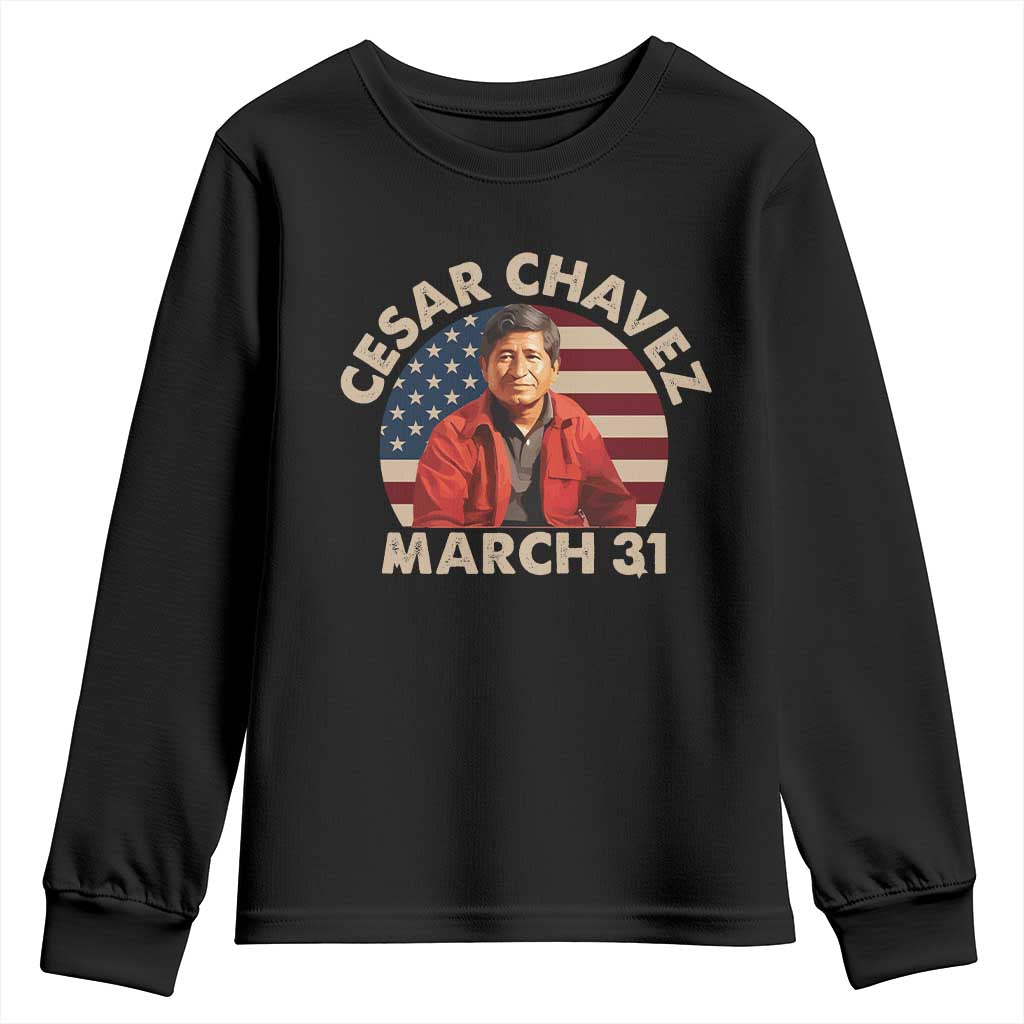 Cesar Chavez Day Youth Sweatshirt March Holiday Hispanic Heritage American Flag