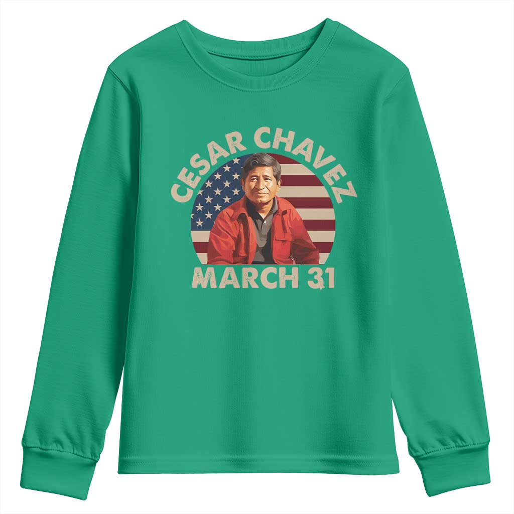Cesar Chavez Day Youth Sweatshirt March Holiday Hispanic Heritage American Flag