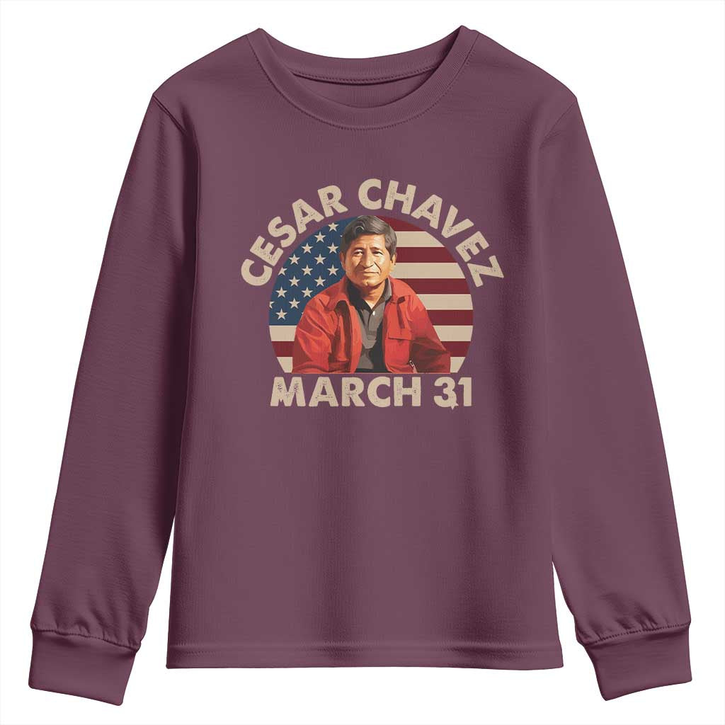 Cesar Chavez Day Youth Sweatshirt March Holiday Hispanic Heritage American Flag