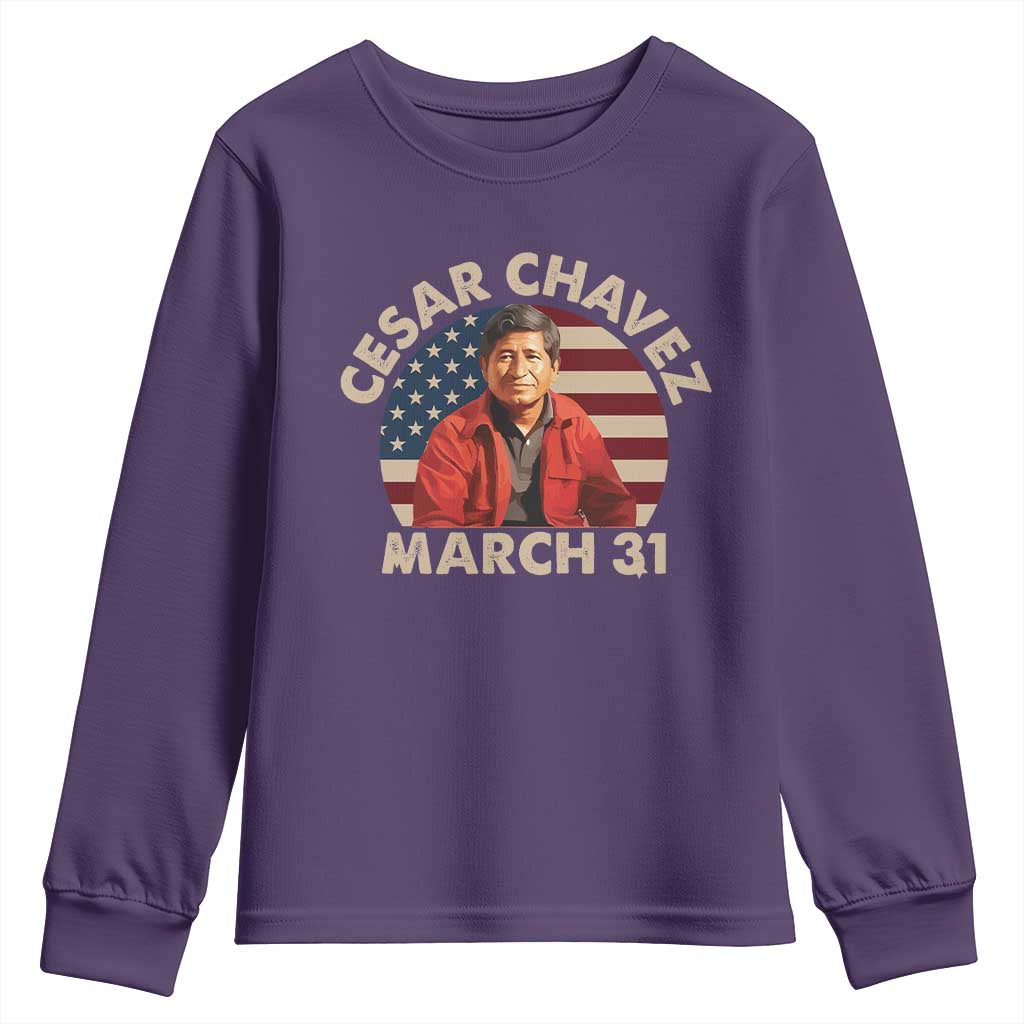 Cesar Chavez Day Youth Sweatshirt March Holiday Hispanic Heritage American Flag