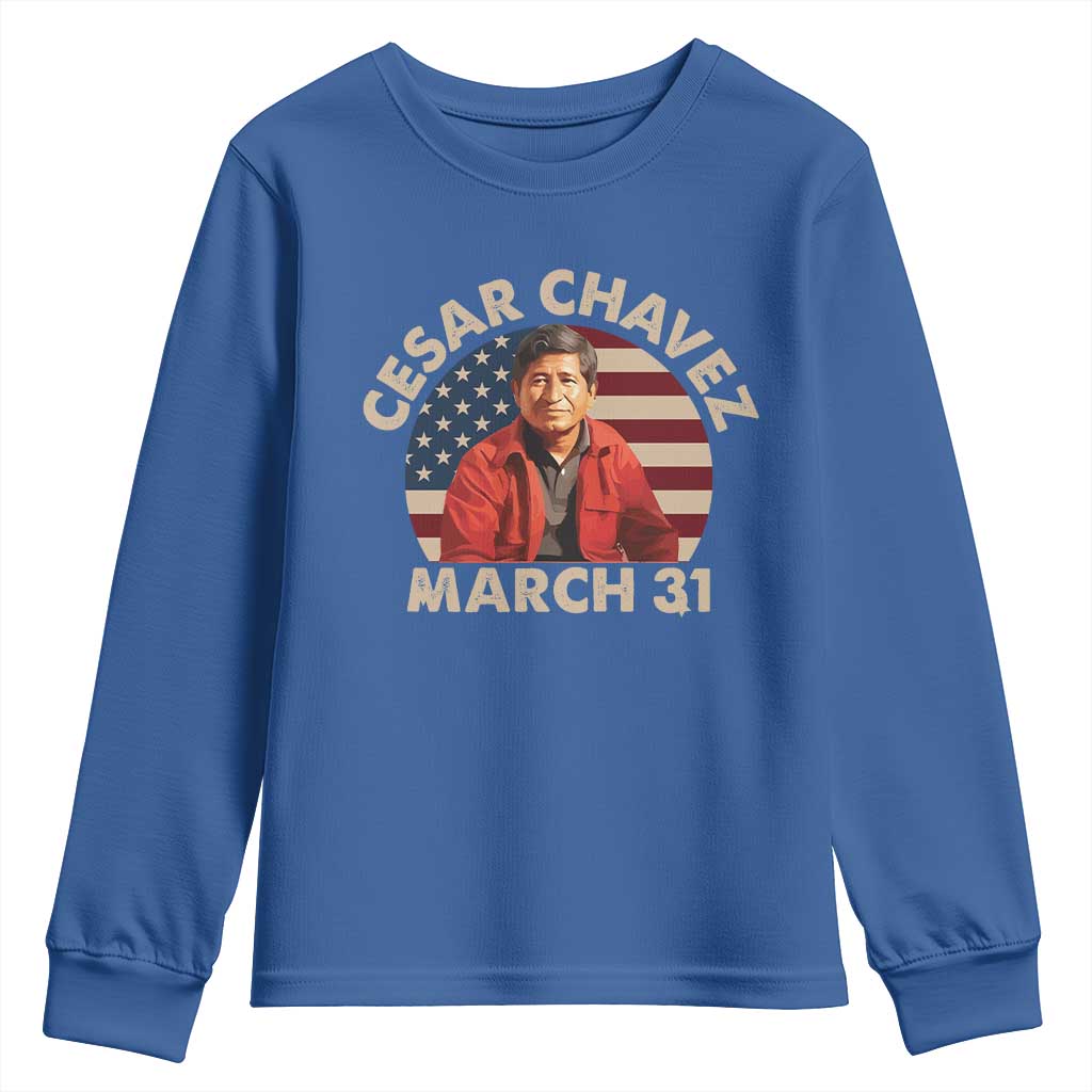 Cesar Chavez Day Youth Sweatshirt March Holiday Hispanic Heritage American Flag