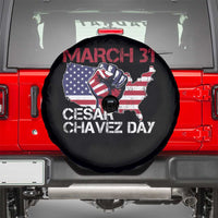 Cesar Chavez Day Spare Tire Cover March 31 Hand Fist American Flag
