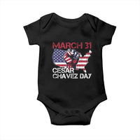 Cesar Chavez Day Baby Onesie March 31 Hand Fist American Flag