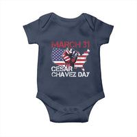 Cesar Chavez Day Baby Onesie March 31 Hand Fist American Flag