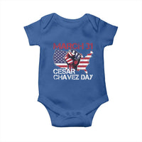 Cesar Chavez Day Baby Onesie March 31 Hand Fist American Flag