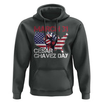 Cesar Chavez Day Hoodie March 31 Hand Fist American Flag