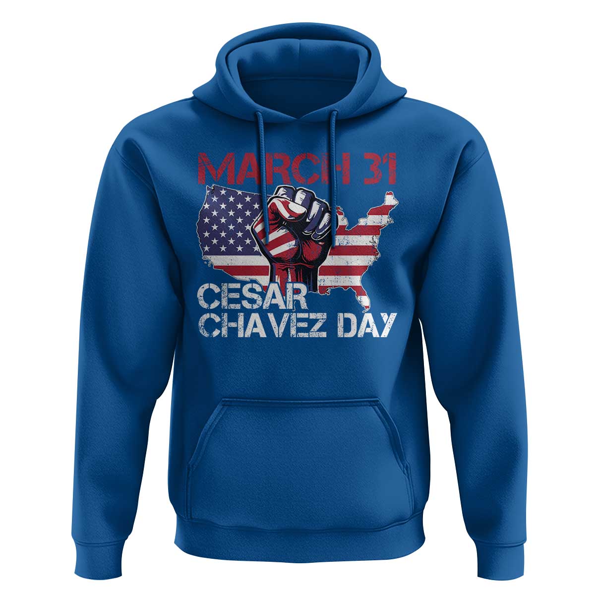 Cesar Chavez Day Hoodie March 31 Hand Fist American Flag