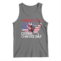 Cesar Chavez Day Tank Top March 31 Hand Fist American Flag