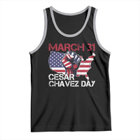 Cesar Chavez Day Tank Top March 31 Hand Fist American Flag