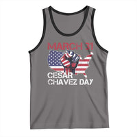 Cesar Chavez Day Tank Top March 31 Hand Fist American Flag