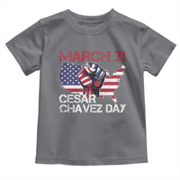 Cesar Chavez Day Toddler T Shirt March 31 Hand Fist American Flag