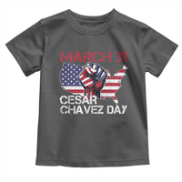 Cesar Chavez Day Toddler T Shirt March 31 Hand Fist American Flag