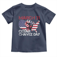 Cesar Chavez Day Toddler T Shirt March 31 Hand Fist American Flag