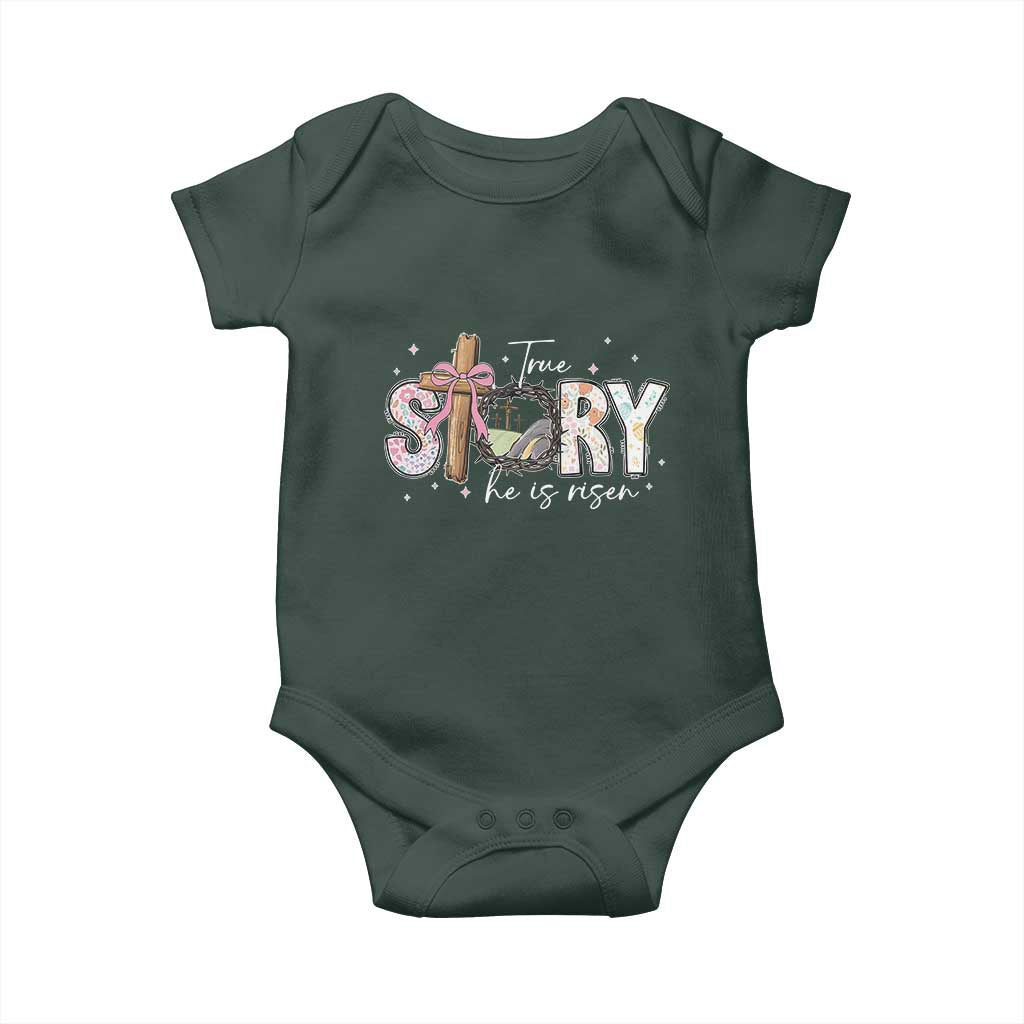 True Story He Is Risen Baby Onesie Christian Easter Day Religious Bible Verse