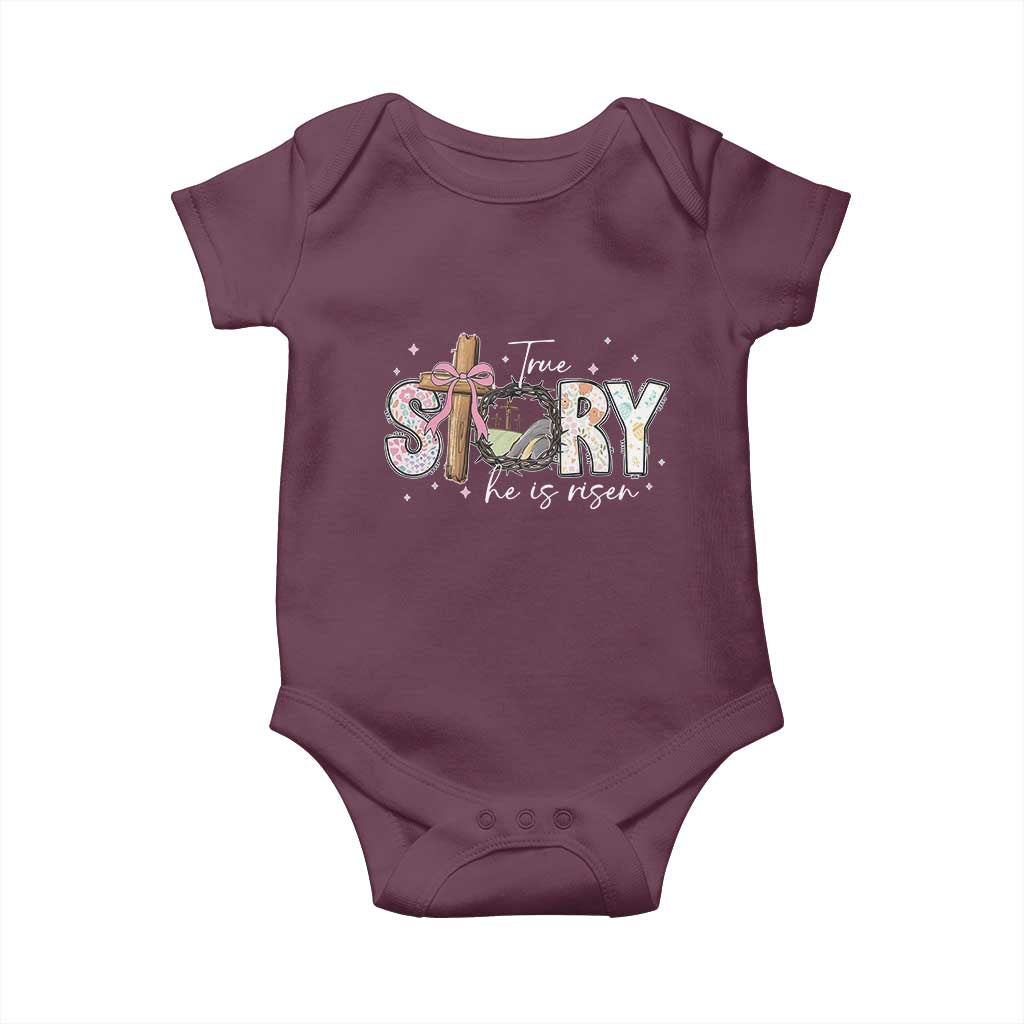 True Story He Is Risen Baby Onesie Christian Easter Day Religious Bible Verse