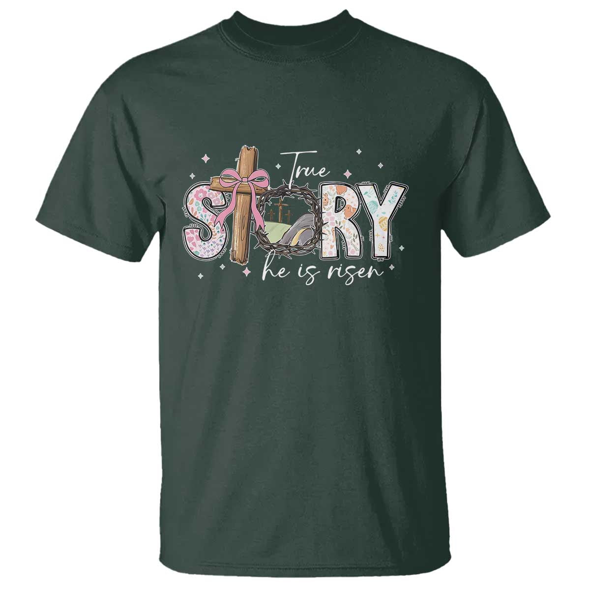 True Story He Is Risen T Shirt Christian Easter Day Religious Bible Verse