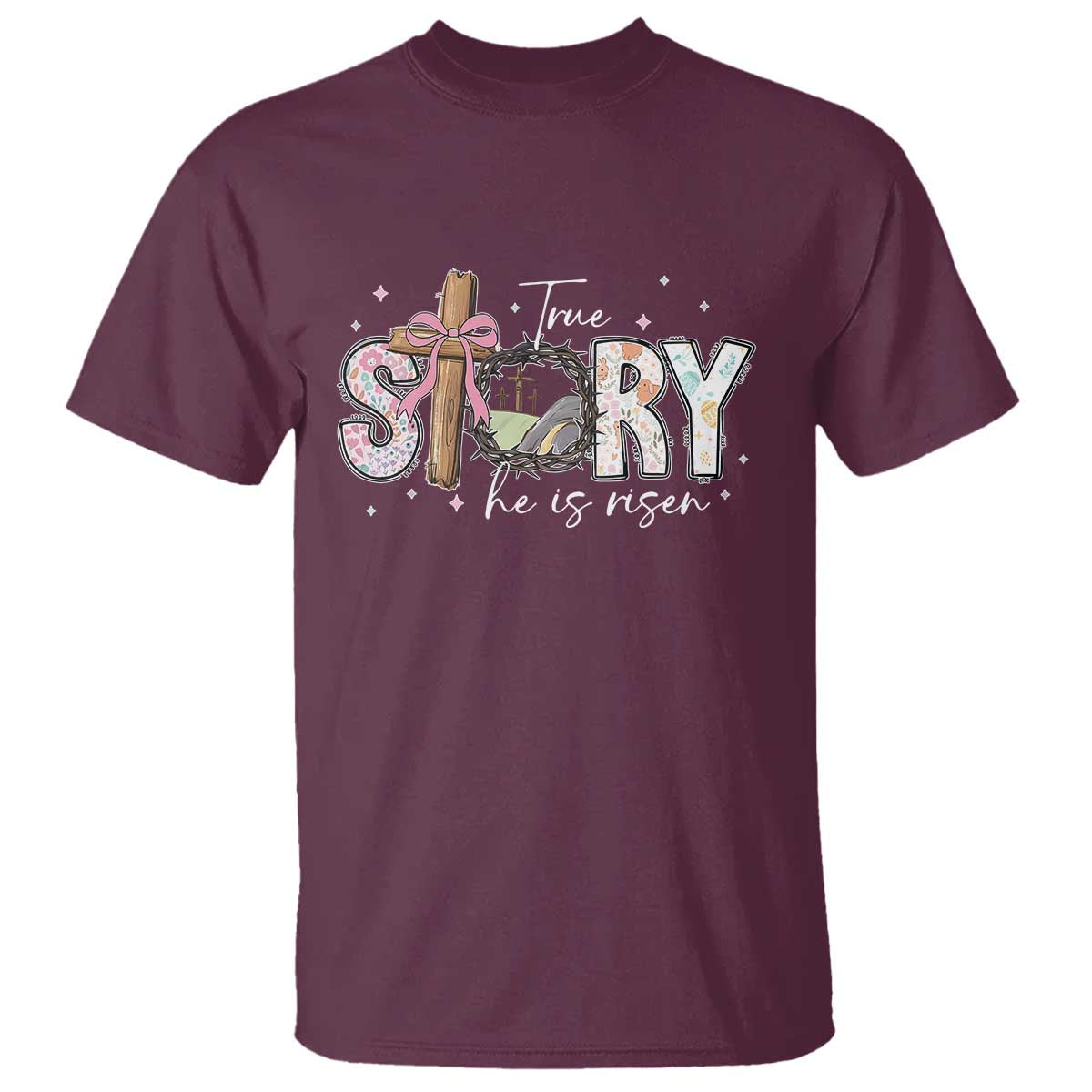 True Story He Is Risen T Shirt Christian Easter Day Religious Bible Verse